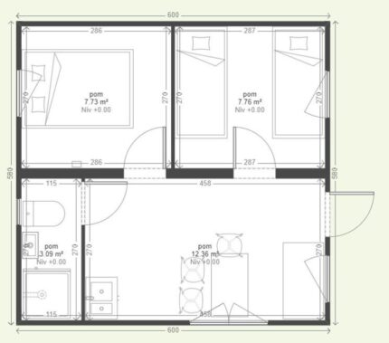 Casa container 35 m² – Modello A Cottage, abitabile tutto l'anno